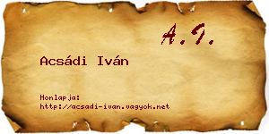Acsádi Iván névjegykártya