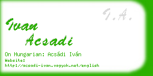 ivan acsadi business card